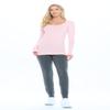 ACTIVE UNIFORMS Women's Long Sleeve Extra Wide Scoop-Neck T-Shirt Under Scrub 2 Pack (Pink, Large) view 3