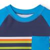 Hatley Boys Swim Short Sleeve One-Piece Rashguard, Fish Stripes, 2 Years view 3