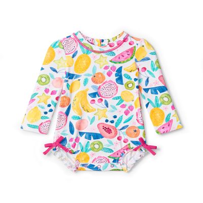 Hatley Baby Girl's One Piece Rashguard Swimsuit, Summer Fruit