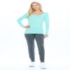 ACTIVE UNIFORMS Women's Long Sleeve Extra Wide Scoop-Neck T-Shirt Under Scrub 2 Pack (Aqua, X-Small) view 3