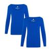 ACTIVE UNIFORMS Women's Long Sleeve Extra Wide Scoop-Neck T-Shirt Under Scrub 2 Pack (True Royal Blue, Small) view 1