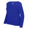 ACTIVE UNIFORMS Women's Long Sleeve Extra Wide Scoop-Neck T-Shirt Under Scrub 2 Pack (True Royal Blue, Small) view 3