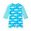 Hatley Baby Boys Rashguard One Piece Swimsuit, Hungry Sharks, 9-12 Months US