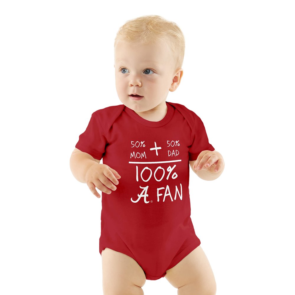 Little King NCAA Short Sleeve-100% Fan-Bodysuit Romper-Alabama-Crimson-0-3 Months