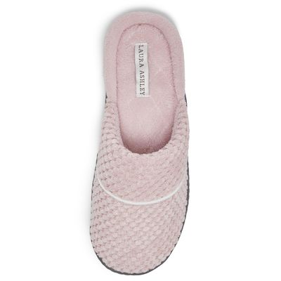Laura Ashley Women's Spa Slip-On Rugged Scuff Slipper, Non-Slip House Slippers with Cushioned Insole for Ladies, Vintage Pink, X-Large