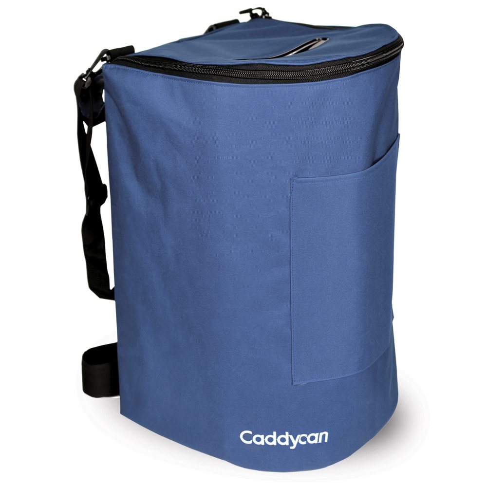 Caddycan - Portable Trash Can for Boating | Tough and Durable Storage Bag for Use with Kayaking, Camping, Hiking, Beach, Fishing | Collapsible, Multi-Purpose (Marine Blue, XL)