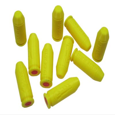 10mm AUTO Plastic Snap caps/Dummy Training Rounds - Set of 10 (Yellow)