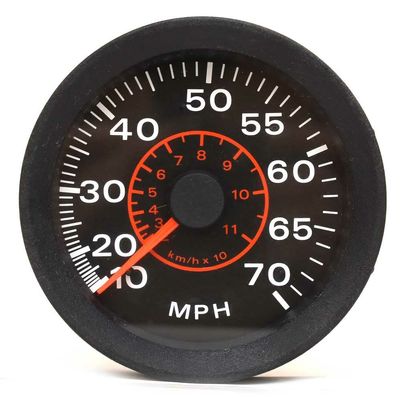 OMC Marine Boat Speedometer Gauge 8462B | 10-70 MPH 3 1/4 Inch Black Red