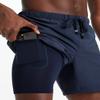 Fabletics Men's The One Short (Lined), Training, Swimming, Lightweight, Quick-Dry, Zip Pocket, Stretch Woven, 5" Inseam, XXL, Classic Navy view 2