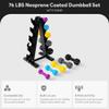 BalanceFrom Neoprene Coated Iron Dumbbell Hex Weights Set with Stand  Color-Coded or Black Options with Non-Slip Grip for Strength Training, Resistance Workouts, and Home Gym Fitness view 3