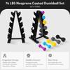 BalanceFrom Neoprene Coated Iron Dumbbell Hex Weights Set with Stand  Color-Coded or Black Options with Non-Slip Grip for Strength Training, Resistance Workouts, and Home Gym Fitness view 4