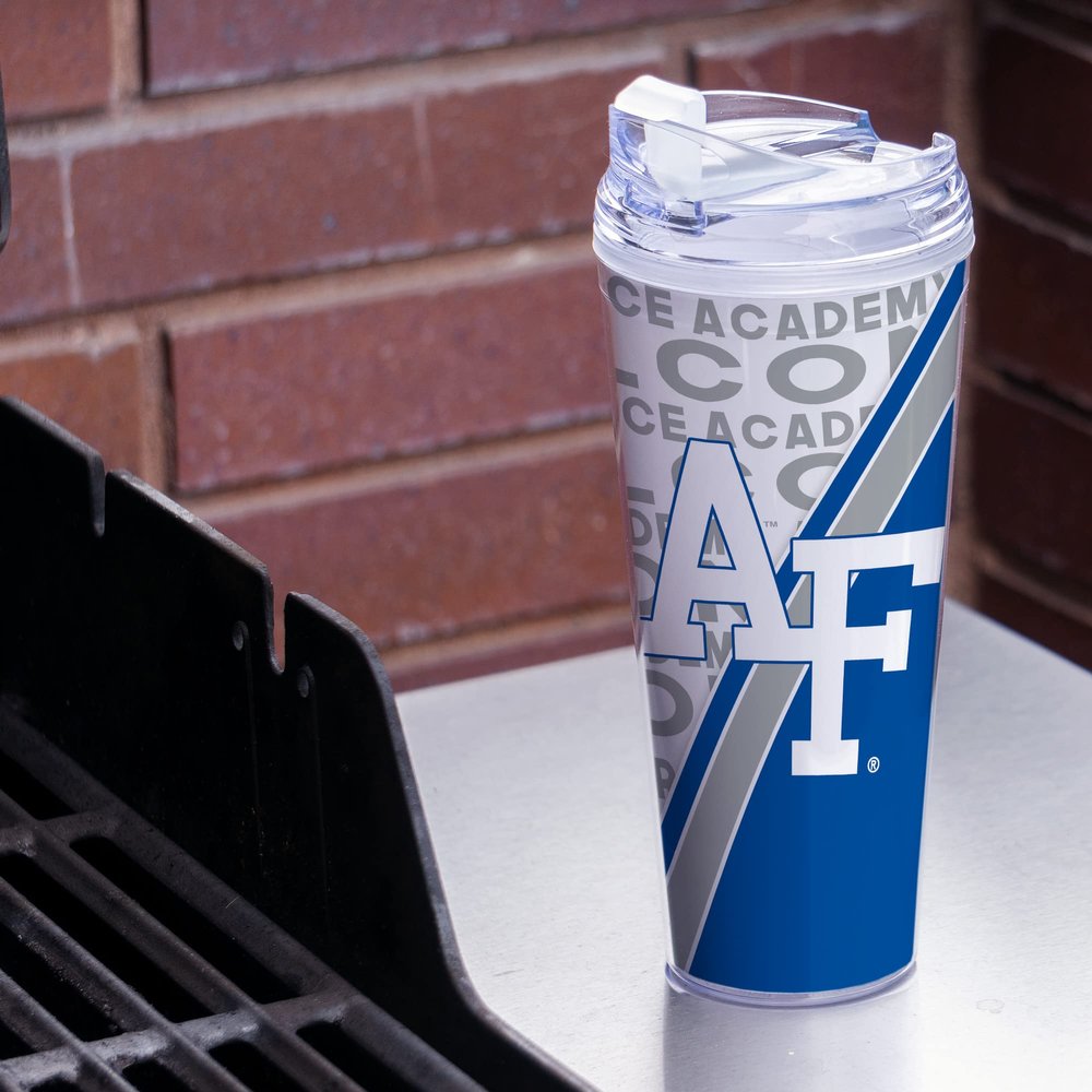 NCAA Northwestern Wildcats Standard 24oz Acrylic Tumbler with Hinged Lid, Officially Licensed Double Wall Tumbler with Straw