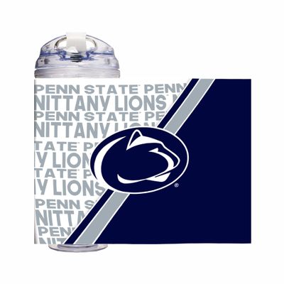 Rico Industries NCAA Penn State Nittany Lions Standard 24oz Acrylic Tumbler with Hinged Lid, Officially Licensed Double Wall Tumbler with Straw