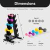 BalanceFrom Colored Neoprene Coated Dumbbell Set with Stand, 56-Pound Set (5 Pairs of 2lbs, 3lbs, 5lbs, 8lbs and 10lbs) view 2