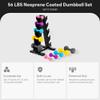 BalanceFrom Colored Neoprene Coated Dumbbell Set with Stand, 56-Pound Set (5 Pairs of 2lbs, 3lbs, 5lbs, 8lbs and 10lbs) view 3