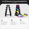 BalanceFrom Colored Neoprene Coated Dumbbell Set with Stand, 56-Pound Set (5 Pairs of 2lbs, 3lbs, 5lbs, 8lbs and 10lbs) view 4