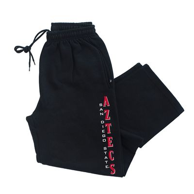 CornBorn San Diego State Sweatpants - Premium Fleece Vert SDSU Aztecs - Black - Small