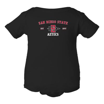 CornBorn San Diego State Onesie - SDSU Primary Logo - Black - 6M