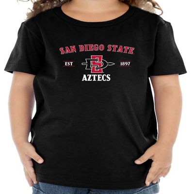 CornBorn San Diego State Baby T Shirt - Toddler SDSU Primary Logo - Black - 4T
