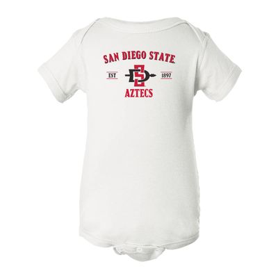CornBorn San Diego State Aztecs Onesie - SDSU Primary Logo - White - 12M