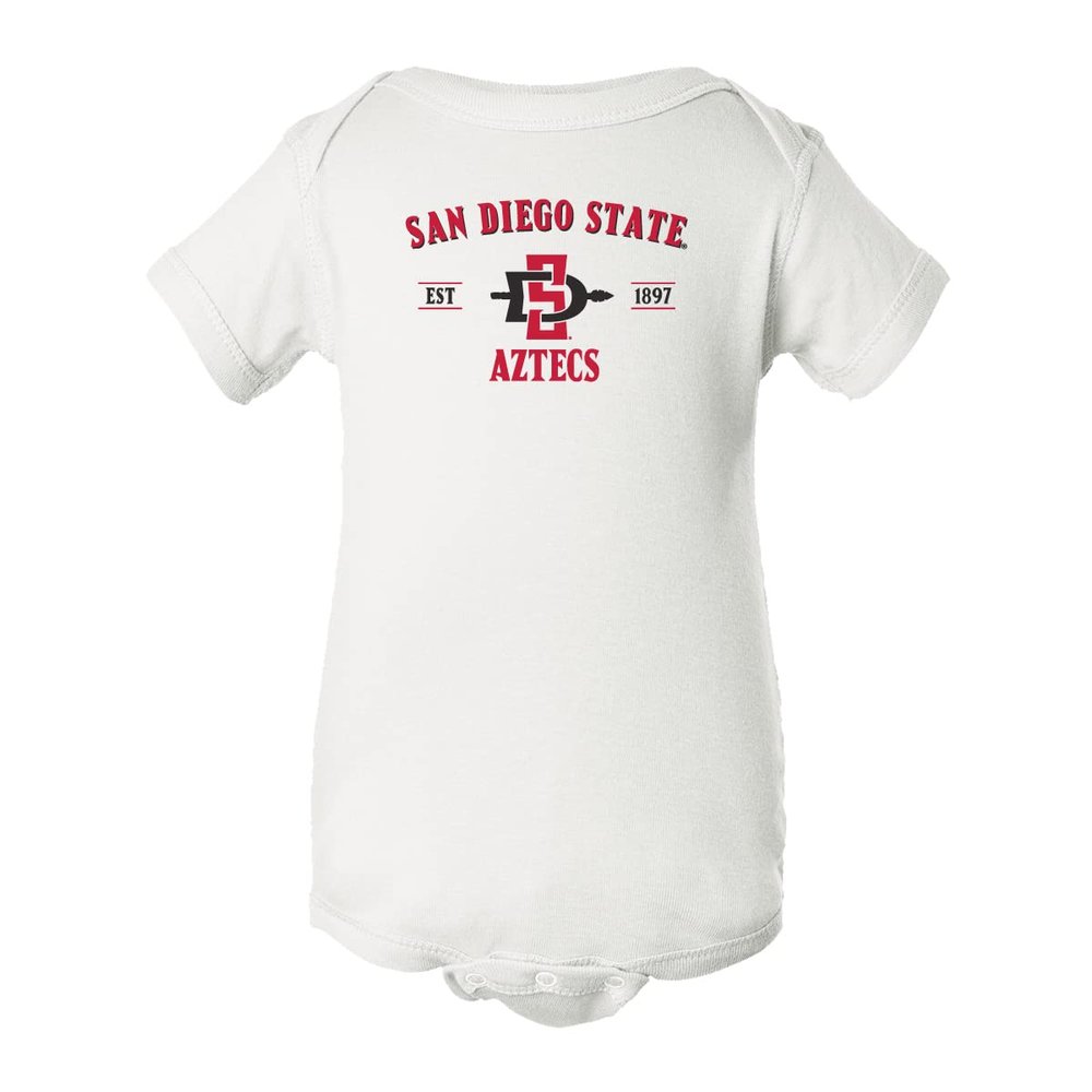 CornBorn San Diego State Aztecs Onesie - SDSU Primary Logo - White - 12M