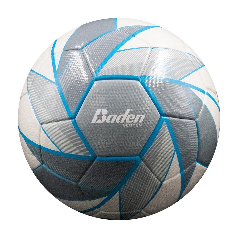 Baden Serpen Futsal Low Bounce Practice Ball | Size 4 | Durable, High-Control Design for Enhanced Skill Development | Grey/White/Blue