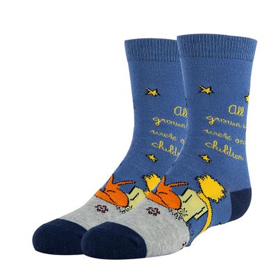 ooohyeah Kids The Little Prince Novelty Crazy Crew Socks, Silly Funny Cotton Dress Socks for Boys & Girls, The Tamed Fox