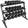 Fitvids 550LB Rubber Coated Hex Dumbbell Weight Set with 3-Tier Storage Rack, 5-50 lbs Pairs, One Package view 1