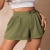 CRTGW Shorts for Women Solid Zip Up Roll Up Hem Shorts (Size : Medium) view 1