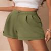 CRTGW Shorts for Women Solid Zip Up Roll Up Hem Shorts (Size : Medium) view 4