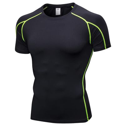 CICI FIVE Men's Compression Shirt Short Sleeve Athletic Compression Tops Cool Dry Undershirts Baselayer Gym Workout T Shirt B Green