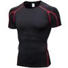 CICI FIVE Men's Compression Shirt Short Sleeve Athletic Compression Tops Cool Dry Undershirts Baselayer Gym Workout T Shirt B Red