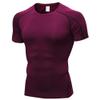 CICI FIVE Men's Compression Shirt Short Sleeve Athletic Compression Tops Cool Dry Undershirts Baselayer Gym Workout T Shirt Wine