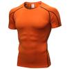 CICI FIVE Men's Compression Shirt Short Sleeve Athletic Compression Tops Cool Dry Undershirts Baselayer Gym Workout T Shirt Orange