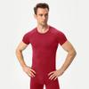 CICI FIVE Men's Compression Shirt Short Sleeve Athletic Compression Tops Cool Dry Undershirts Baselayer Gym Workout T Shirt Red view 2
