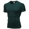 CICI FIVE Men's Compression Shirt Short Sleeve Athletic Compression Tops Cool Dry Undershirts Baselayer Gym Workout T Shirt Blackish Green view 1