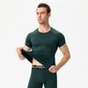 CICI FIVE Men's Compression Shirt Short Sleeve Athletic Compression Tops Cool Dry Undershirts Baselayer Gym Workout T Shirt Blackish Green view 3