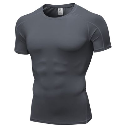 CICI FIVE Men's Compression Shirt Short Sleeve Athletic Compression Tops Cool Dry Undershirts Baselayer Gym Workout T Shirt