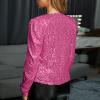 Women's Sparkly Glitter Jacket Tops Going Out Cute Sexy Sequin Crop Tops Bomber Jacket Tops Party Camisole Vest Shirt view 4