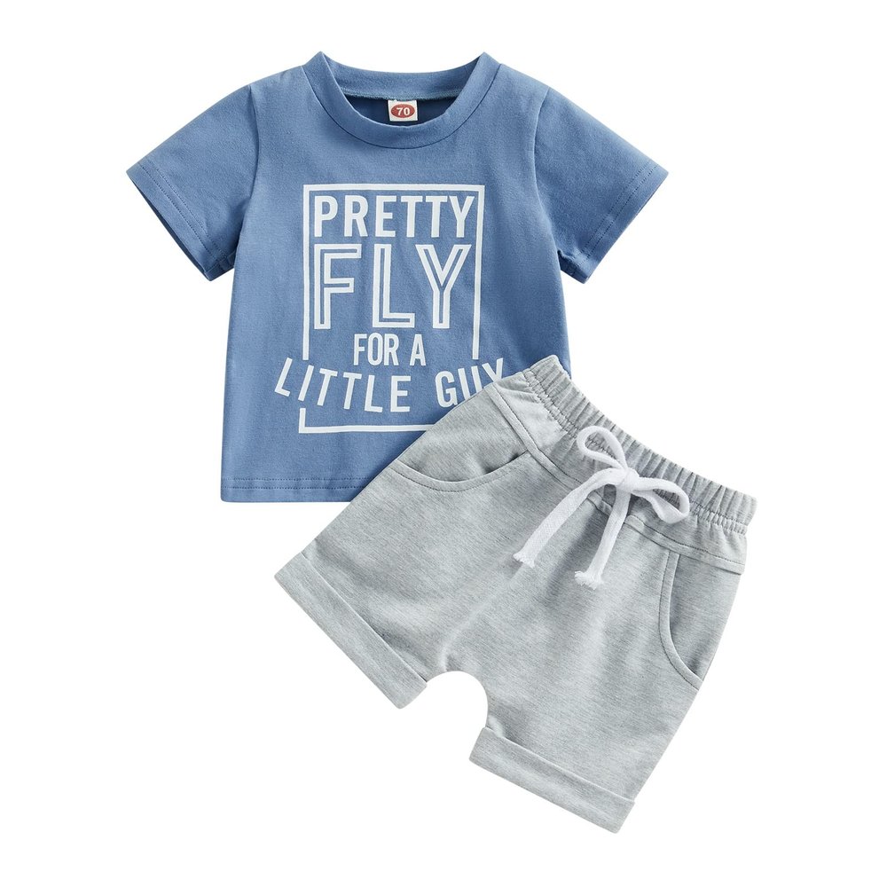 LIOMENGZI Infant Baby Boys Summer Clothes Sets Outfits Color Block Short T-shirt Elastic Striped Shorts Set Toddler Clothes