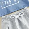 LIOMENGZI Infant Baby Boys Summer Clothes Sets Outfits Color Block Short T-shirt Elastic Striped Shorts Set Toddler Clothes view 4