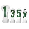 Andux 4Pack/Set PU Large Number Golf 460cc Driver Fairway Woods Hybrids Club Head Covers White view 1