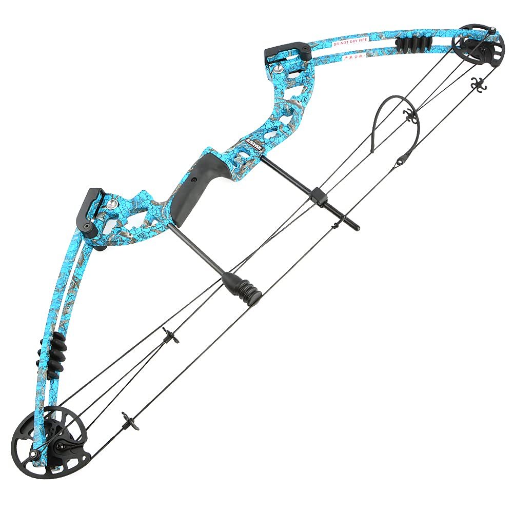 AMEYXGS Compound Bow and Arrow Set Draw Weight 30-55lbs Draw Length 24"-29.5" Adjustable Aluminum Right/Left Handed Composite Bow for Adult (Blue Bow/Left Handed)
