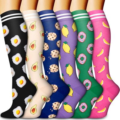 Compression Socks for Women & Men Circulation (6 Pairs) 15-20 mmHg is Best Support for Athletic Running,Nurse