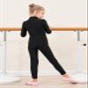 Genfirdom Girls Unitards Long Sleeve Full Body Leotard Kids Turtleneck Bodysuit for Dance Costume Gymnastics 3-12 Years(Black,3-4) view 3