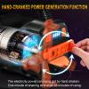 ErayLife Hand Crank Flashlight, LED Rechargeable, 6 Light Modes, 3 Independent Light Sources with USB, IPX4 Outdoor Lantern Flashlight for Hiking, Emergency, Power Outages view 2