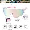 KFPH Polarized Sports Sunglasses for Women Bike Glasses Cycling Driving Fishing Mountain Bike Sunglasses UV400 Protection, White/Pink Lenses view 2