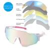 KFPH Polarized Sports Sunglasses for Women Bike Glasses Cycling Driving Fishing Mountain Bike Sunglasses UV400 Protection, White/Pink Lenses view 3