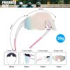 KFPH Polarized Sports Sunglasses for Women Bike Glasses Cycling Driving Fishing Mountain Bike Sunglasses UV400 Protection, White/Pink Lenses view 4