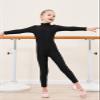 Genfirdom Girls Unitards Long Sleeve Full Body Leotard Kids Turtleneck Bodysuit for Dance Costume Gymnastics 3-12 Years(Black,7-8) view 2